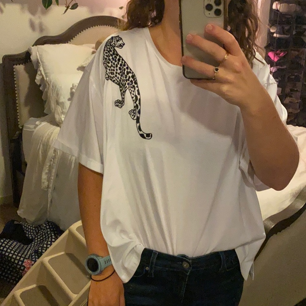 Anthropologie leopard textured shirt